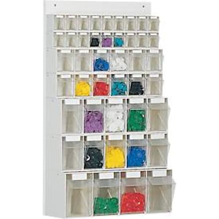 MultiStore, 44 opbergboxen, inhoud 107 l, B 600 x D 185 x H 960 mm, houten plaat & polystyreen
