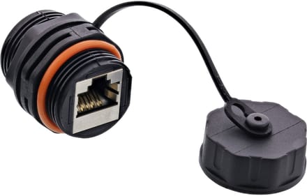 InLine® patchkabel koppeling, RJ45 Cat.6A, IP68, voor industrie, met stofkap