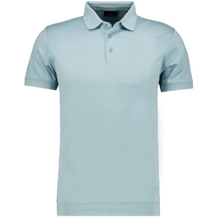 Ragman Pima Cotton Uni Color Polo Bottom Rib Mint / male