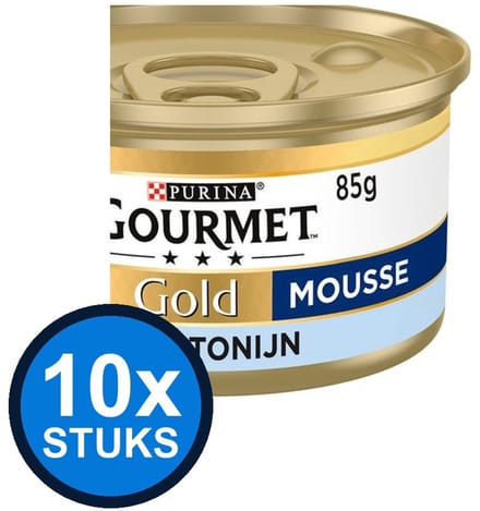 10x Gourmet - Gold Mousse Tonijn - Kattenvoer Natvoer - 85 g