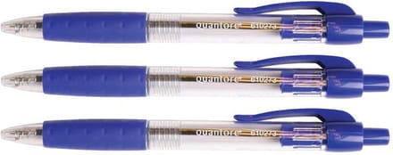 Balpen Quantore Grip drukknop blauw medium - 144 stuks