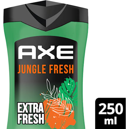 Axe - 3-in-1 Douchegel - Jungle Fresh - Palm Leaves & Amber - Extra Fresh - 250 ml