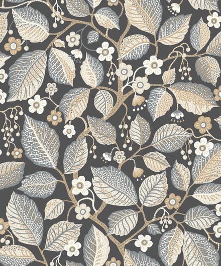 Boråstapeter Vliesbehang 7786 - Adorn - Botanisch Zwart - 53cm x 10.05m