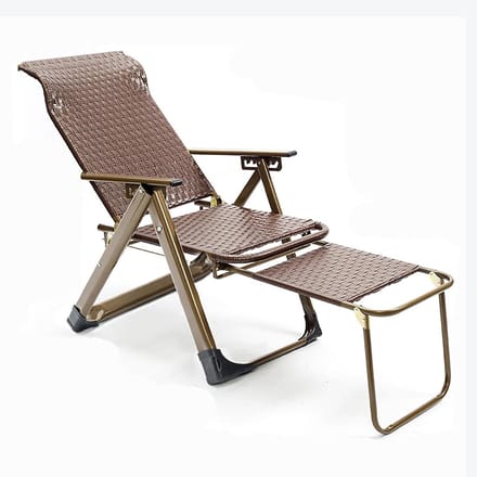 Lounge Stoel - Strandstoel Tuinstoel - Ontspannen Buiten - Verstelbaar Zero Gravity - 48x16x38cm - Bruin