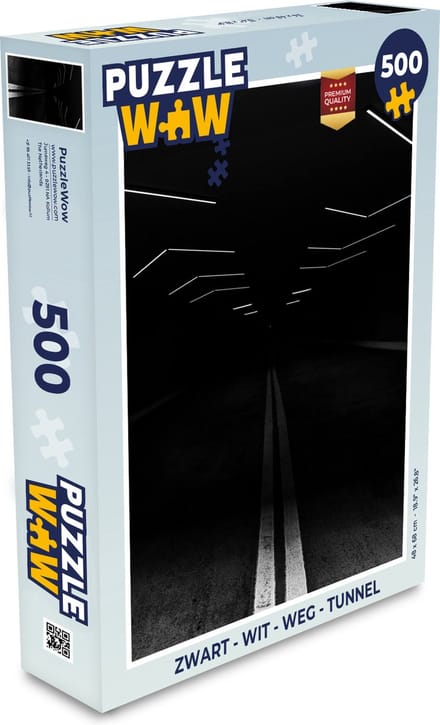 Puzzel Zwart - Wit - Weg - Tunnel - Legpuzzel - Puzzel 500 stukjes