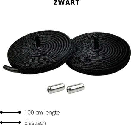 Beste Veters - Veters elastische - Veters draaisluiting - Zwarte veters - Lock laces - Veters 100 cm - Veters zwart