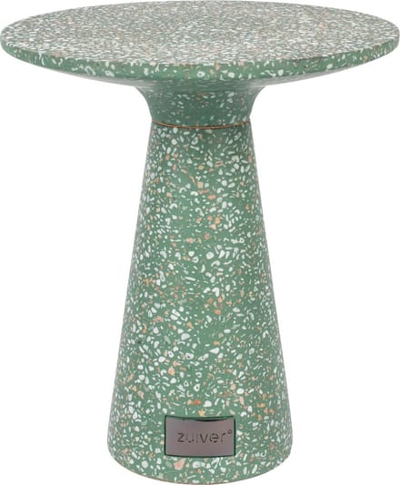 Zuiver Victoria Bijzettafel Rond 41 cm Terrazzo Groen
