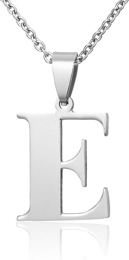 Montebello Ketting Letter E - 316L Staal - Alfabet - 22x30mm - 50cm