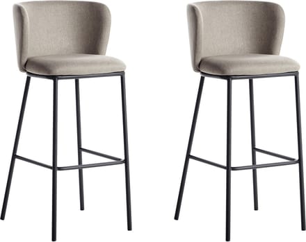 MINA - Barkruk set van 2 - Taupe - Polyester