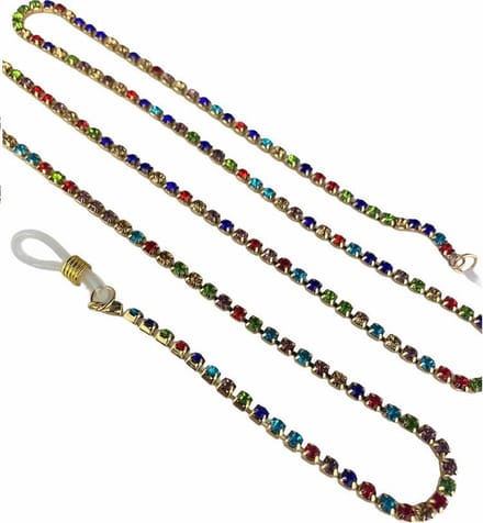 Brillenketting – Eyezoo® Crystal Cord – Goud met Multicolor kristal
