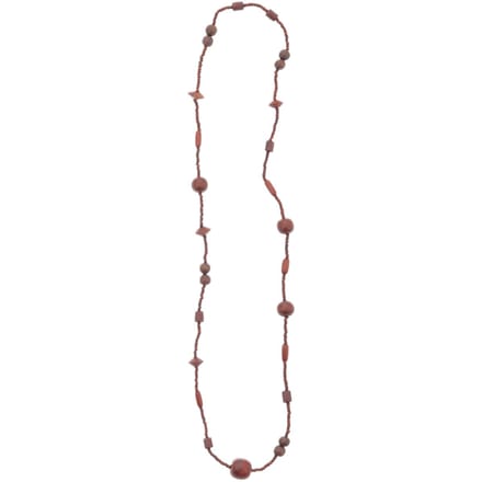 Behave – Ketting – Hout – Ovale kralen – Aardetinten – 88 cm