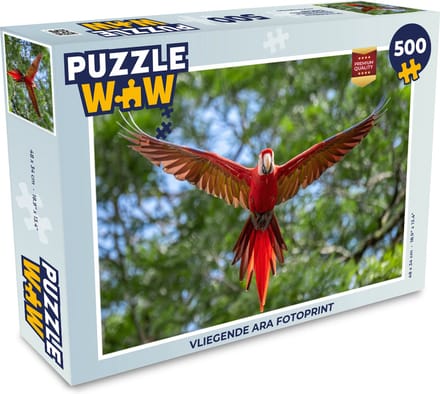 Puzzel Vliegende ara fotoprint - Legpuzzel - Puzzel 500 stukjes