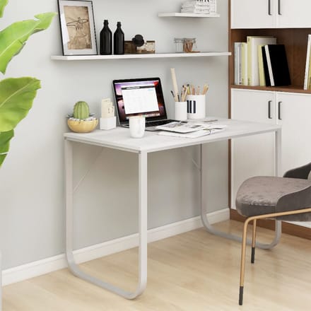 vidaXL - Computerbureau - 110x60x73 - cm - spaanplaat - wit
