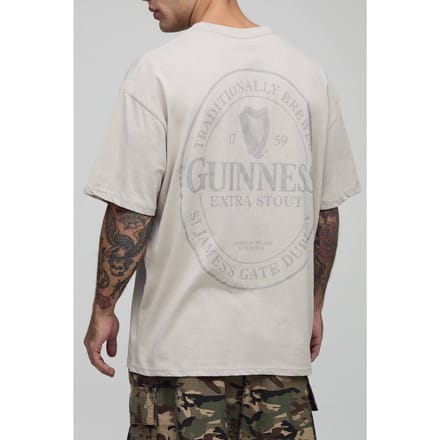 Stone Oversized Guinness-licentie bedrukte T-shirt | Size Medium