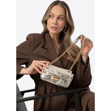 Wittchen dames mini crossbody tas in glanzend goud eco-leer