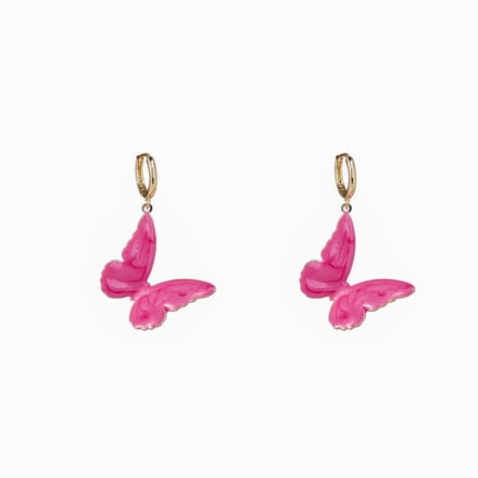 Go Dutch Label Oorknoppen Enamel Butterfly Pink