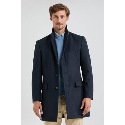 McGregor Wool Herringbone Over Coat Navy Taglia: XXL | Cappotti monopetto Outlet | Uomo | Blu