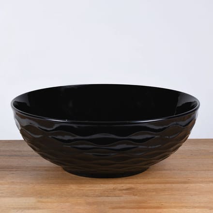 Keramische waskom rond zwart 42x42x14,5 cm opbouw Arya