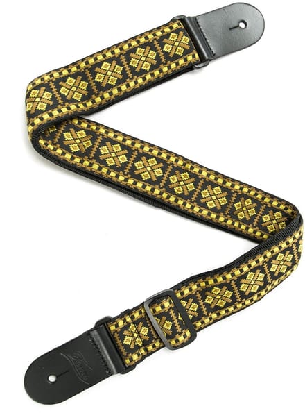 Fame Weave Series Baroque Pattern 1 Yellow - Gitaarband