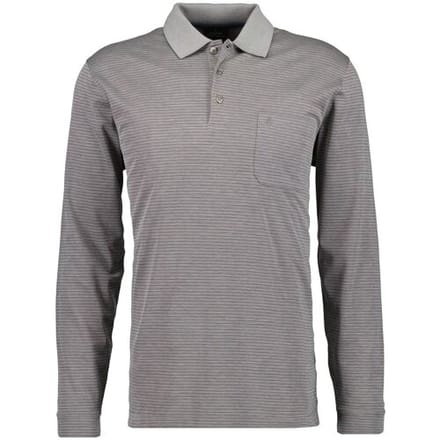 Ragman Softknit Polo Fineline Zilvergrijs / male