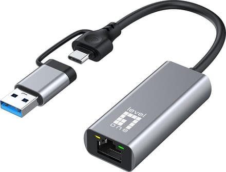 LevelOne USB-0423 2.5 Gigabit Ethernet 2-in-1 USB-C/A Network Adapter