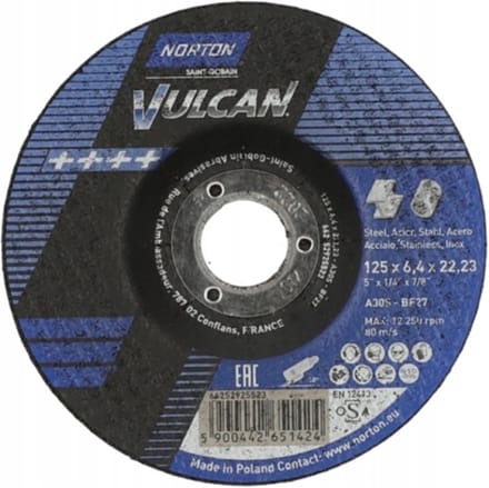 Norton Vulcan - Slijpsteen - 125mm - Grofkorrel - Metaalbewerking