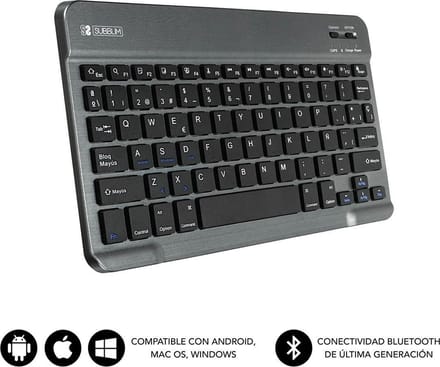 Keyboard Subblim Teclado Bluetooth Smart BT Keyboard Grey Spanish Qwerty Grey