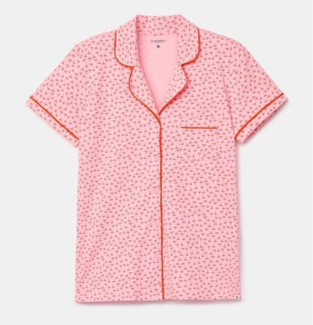 Pyjama dames woody hemd knopen plantjes