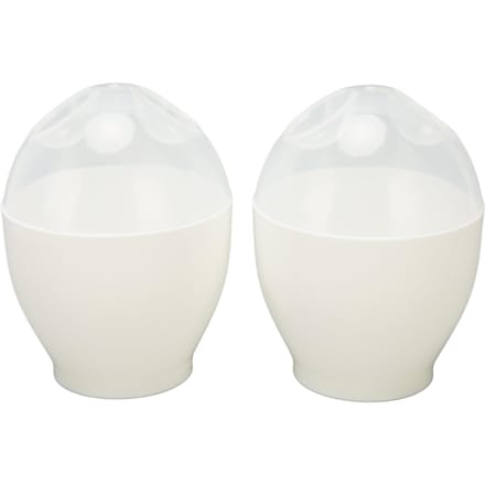 2 STUKS Magnetron Eierkoker Maker Pocheerder ABS Draagbaar Mini Snel Eierkoken Kookbeker voor Keuken L white