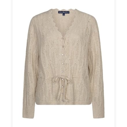 Red Button vest SRB5039 Ajour sparkle - Light Sand