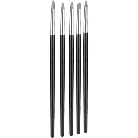 Ensemble de 5 outils de sculpture en argile, outils de sculpture de tête en silicone, accessoires de modelage black