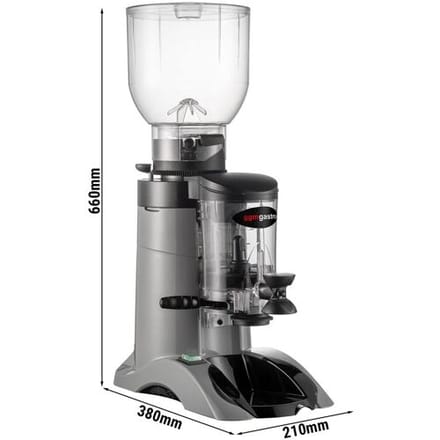 GGM Gastro Kaffeemühle - 2kg - 63dB - Mit Dosierer - Grau Grijs / Zwart