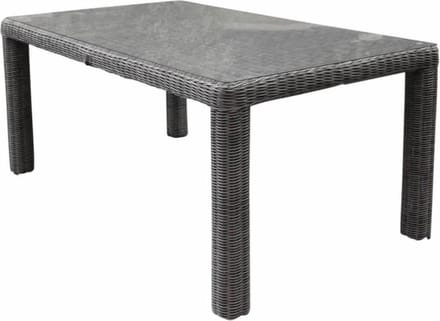 Bergamo 180x100x78 dining tafel natural white grey + glasplaat
