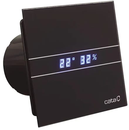 Cata E-100 GBTH badkamerventilator automatisch, 4W/8W, uitgang 10cm, zwart