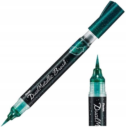 Pentel Brush Pen Dual Metallic Kalligrafiepen - Groen