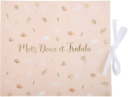 ARTYFETES - Boho Gastenboek blush en goud 68 pagina's met lint