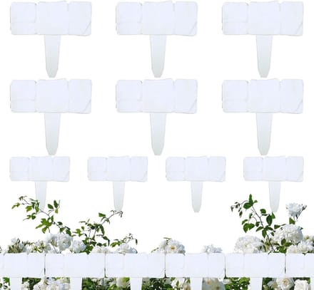 Tuinborder Set - Bloembedrand - Tuin Organiseren - Geen Graafwerk - 10 Stuks - Wit