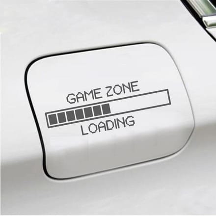 Bumpersticker - Game Zone Loading - 6 X 17,5 - Antraciet