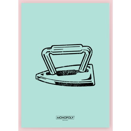 Monopoly Iron Letterpress Art Print - A4