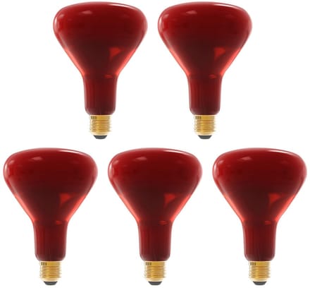 Technik Infrarood Warmtelamp R125 E27 - 250W - Volledig Rood - Dimbaar - 5 stuks