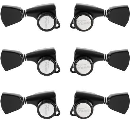 Fame 334KSM Locking Tuners 3+3 Black - Stemmechaniek voor gitaar