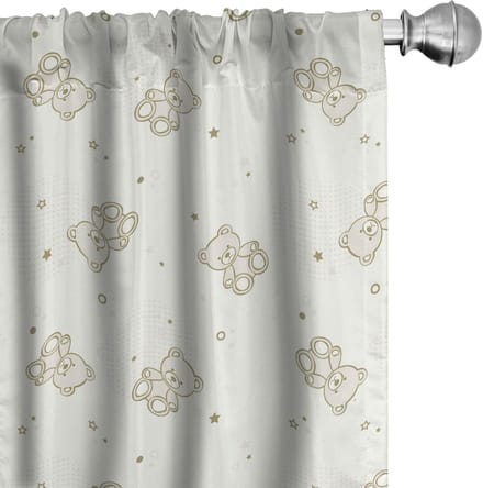ABAKUHAUS beige gordijnen – 2x75x245 cm – microvezel – halfdonkerend – sterrenpatroon