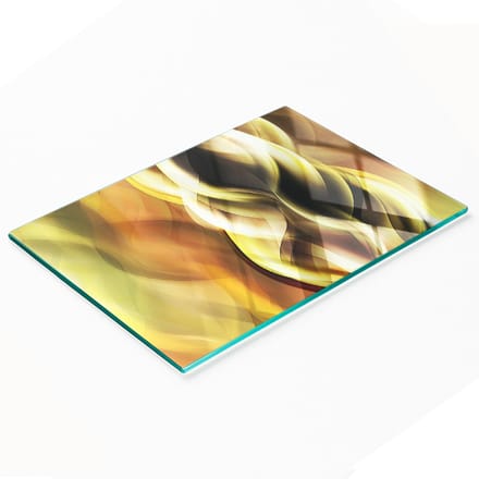 Keukenplank van gehard glas met decoratieve afbeeldingen, goudkleurig, 80x52 cm