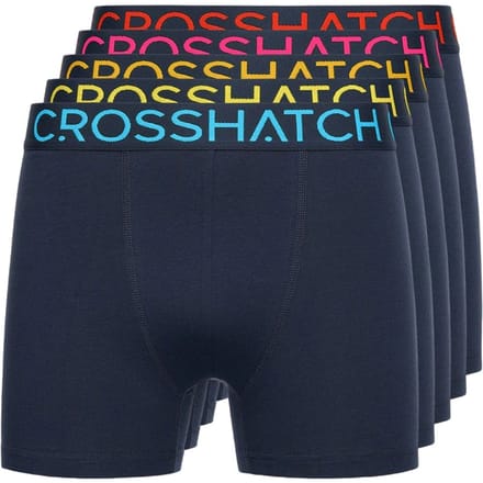 Crosshatch Heren Chasma Boxershorts (Set van 5) (Marine)