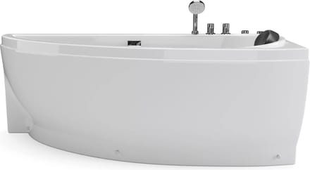 Vente-unique Wit asymmetrisch bubbelbad - 1 plaats - 160 x 75 cm - Hoek rechts - TABANA