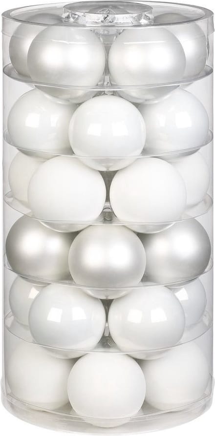 Inge Christmas Kerstballen - 30x st - wit - D6 cm - glas - mat/glans - kerstversiering