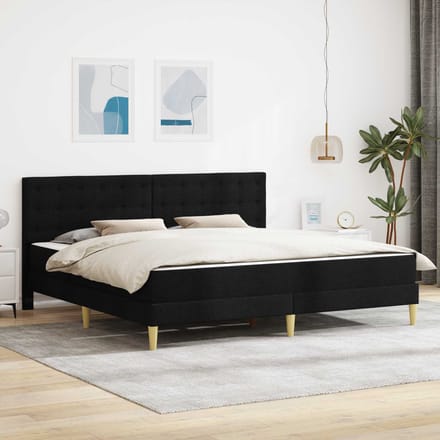 vidaXL - Bedframe - met - matras - Zwart - 200 - x - 200 - cm - Stof