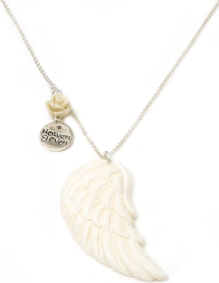 Heaven Eleven - dames - ketting - 925 - zilver - vleugel - hertegewei - 100cm