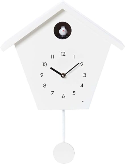YOR® Koekoeksklok Modern - Wandklok - Uurwerk - Wit - ‎26cm x 24cm x 2cm