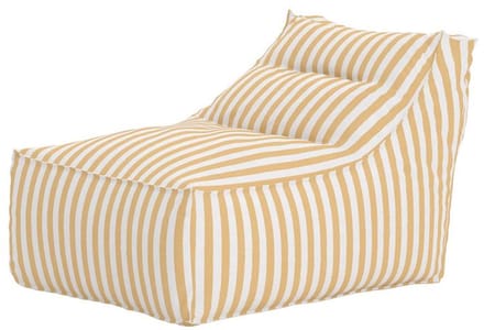 Svea - Sammy ligbed stof - 118x94x83 cm - wit/geel gestreept